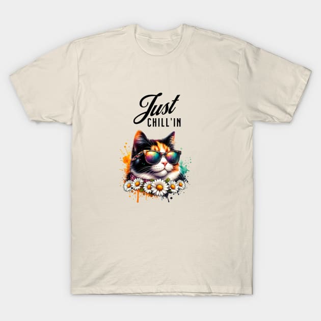 Just Chill Cat Vibe T-Shirt by BeDazzleMe